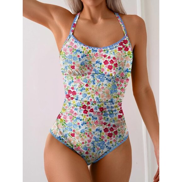 Eomenie Women's SMALL One-Piece Swimsuit Tummy Control Slimming Bathing Suit NEW - Picture 2 of 3